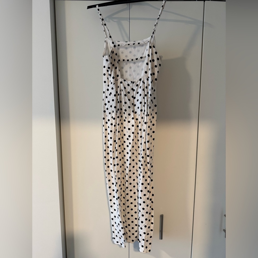 Zara White and Black Polka Dot Maxi Dress - Picture 3 of 4